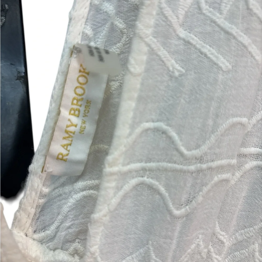 Ramy Brook White Maxi Swim Cover-Up Deep V Slits Tassels MSRP $295 XS - Picture 5 of 6